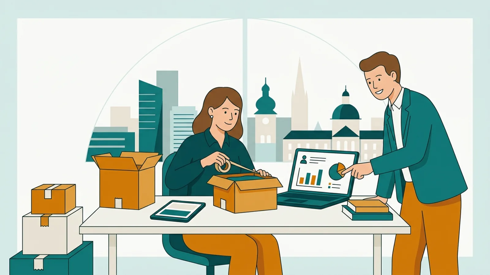 Steuerberater für E-Commerce & Online-Handel — Illustration zu Umsatzsteuer im Onlinehandel in Österreich